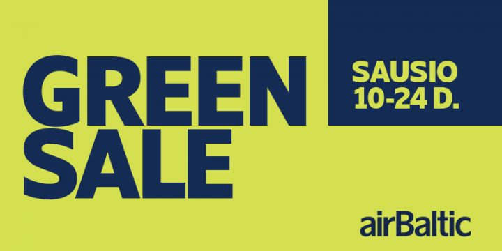 AirBaltic “Green sale” lėktuvo bilietų išpardavimas